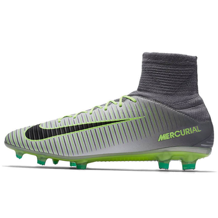 Nike Nike FG Firm Ground Cushioning Slip Resistant Abrasion Resistant Soccer Shoes Men's Gray Black