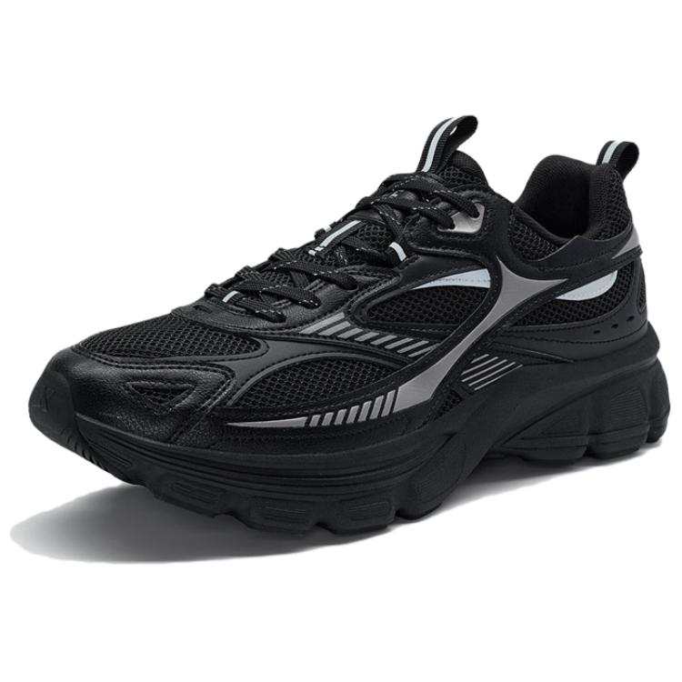 XTEP Qiyuan 2000 Slip Resistant Abrasion Resistant Low top Casual Shoes Men's Black Gray