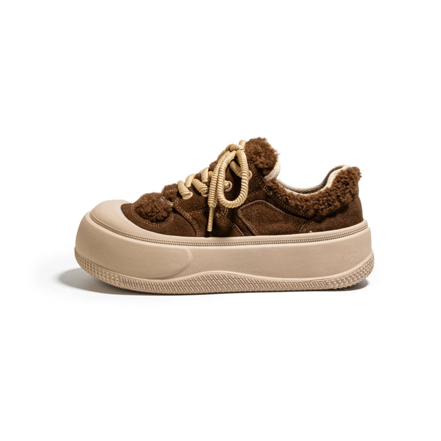 KBNB Fleece Lined Comfortable Fashion Abrasion Resistant Height Increasing Thermal Low top Casual Shoes Women's