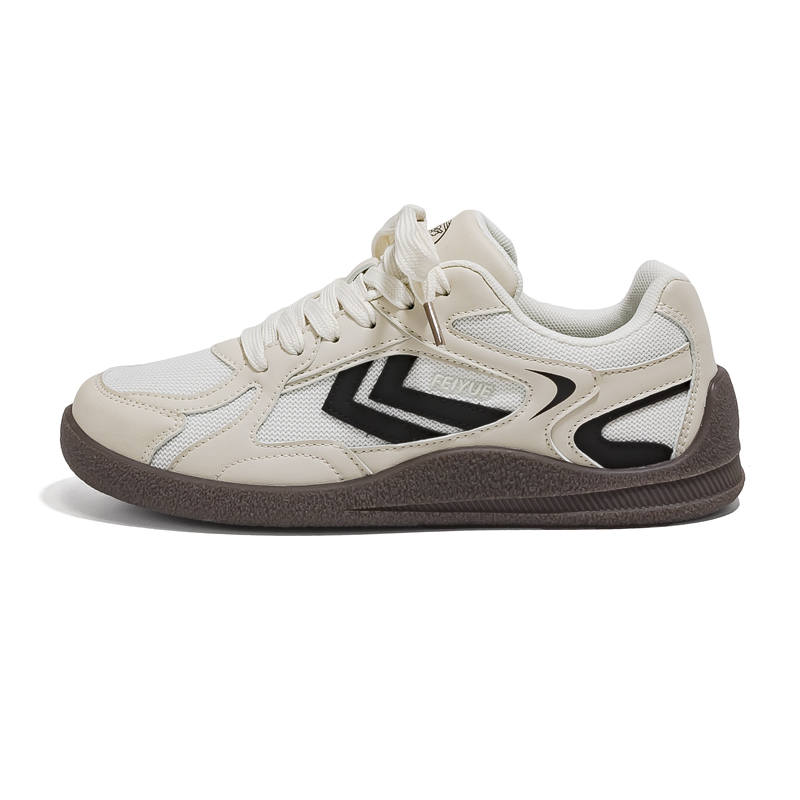 FEIYUE Abrasion-Resistant, Breathable, Lightweight Low-top Casual Shoes Women's Beige Black
