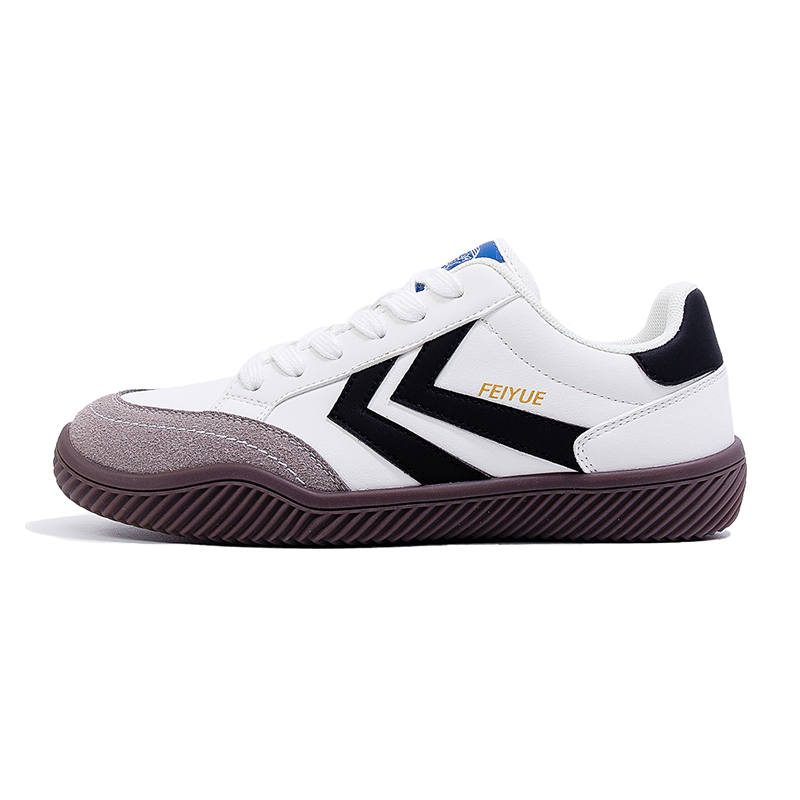 FEIYUE Synthetic Leather Wear-resistant And Lightweight Low-top Casual Shoes Unisex White Black