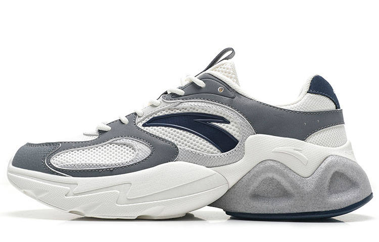 Anta Slip Resistant, Abrasion Resistant, Rebound Low top Sports Casual Shoes Men's White Gray