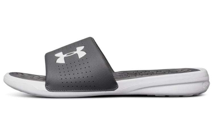 Under Armour Playmaker Fixed Strap Leather Slip Resistant Abrasion Resistant Sports Slippers Black