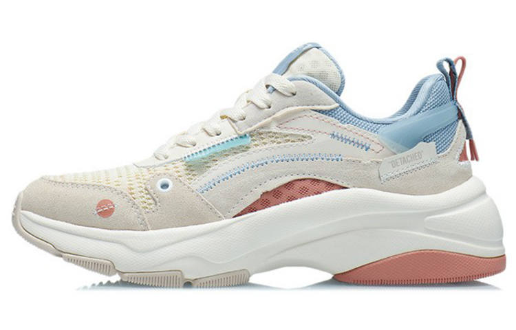 Li-Ning Li Ning Abrasion Resistant Breathable Low top Casual Shoes Women's Light Gray Pink