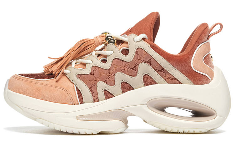 LI-NING 1990 LI NING 1990 Heart Dance Low top Sports Casual Shoes Women's Red Tan