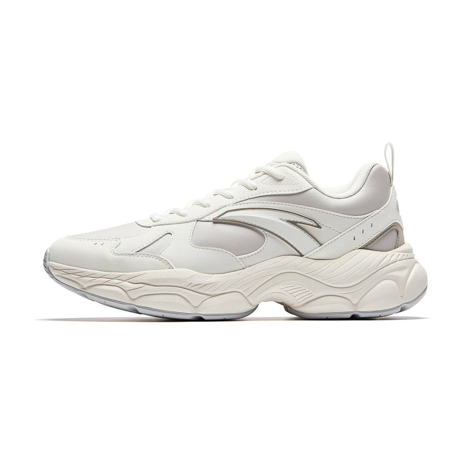 Anta Abrasion Resistant Breathable Low top Casual Shoes Men's White Gray