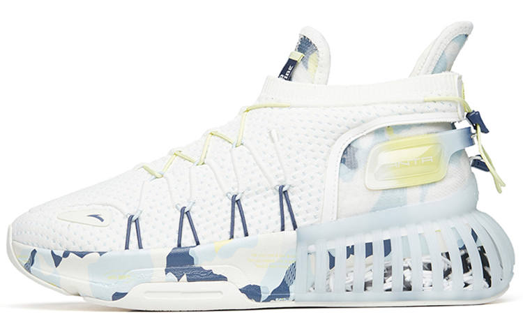 ANTA Casual Shoes Men's Mid Top Ivory White/Mirage Blue