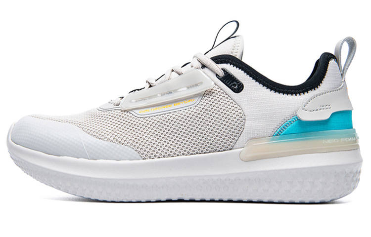 361° Cushioning Slip Resistant Breathable Lightweight Low top Sports Casual Shoes Men's White Cyan