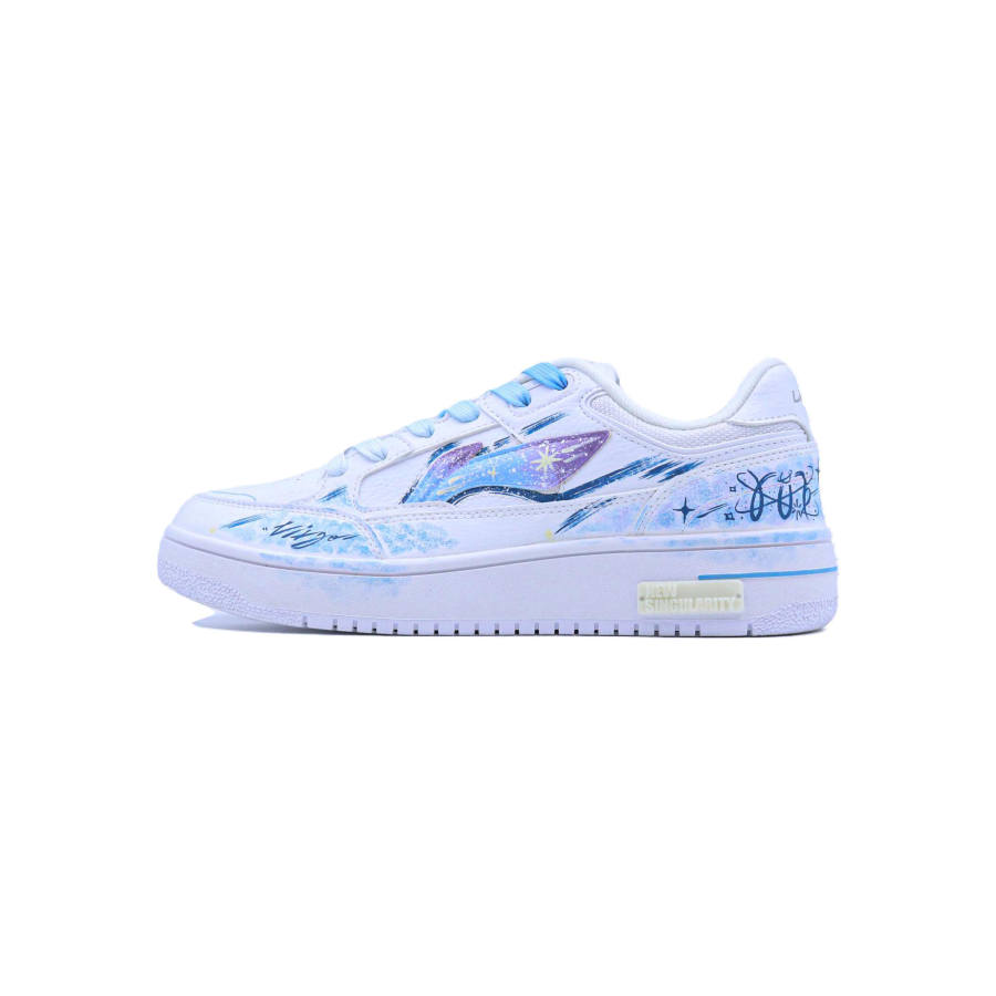 Li-Ning Li Ning Tianji Abrasion Resistant Height Increasing Low top Casual Shoes Men's White Blue Purple