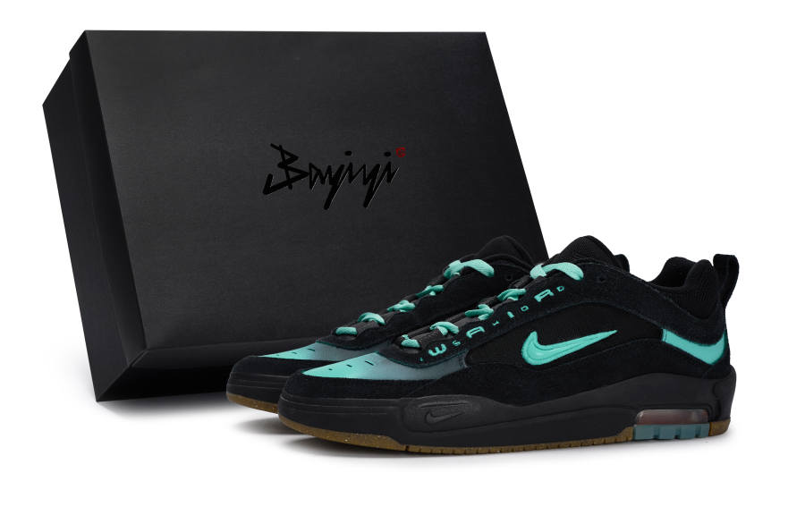 Nike Nike Air Max Ishod Slip Resistant Abrasion Resistant Low top Casual Shoes Unisex Black Green