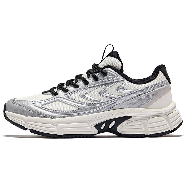 Erke Grandiose Abrasion Resistant Slip Resistant Low top Casual Shoes Women's Microcrystal White Bright Silver