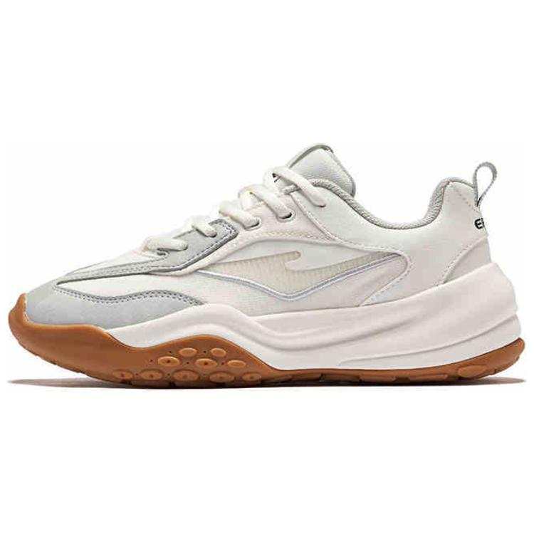Erke Pudding Cushioning, Wear Resistant Low top Casual Shoes Women's White Gray