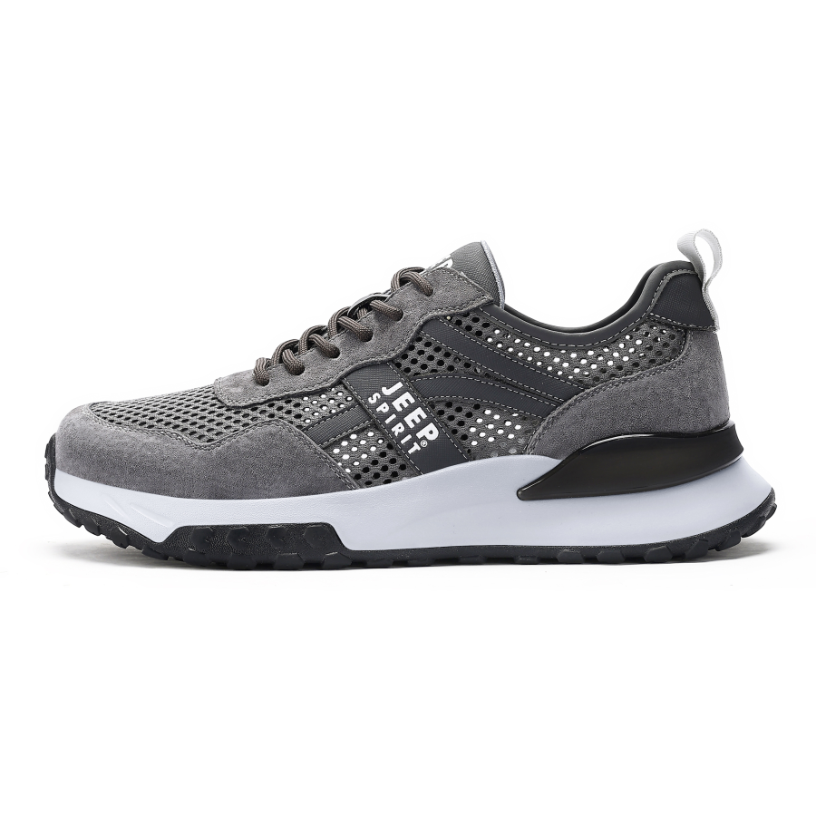 JEEP SPIRIT Abrasion Resistant Lightweight Wear resistant And Lightweight Low top Casual Shoes Men's Climbing Gray