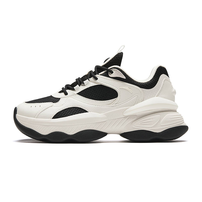 Anta Nut Platform Height Increasing Low top Casual Shoes Women's White Black