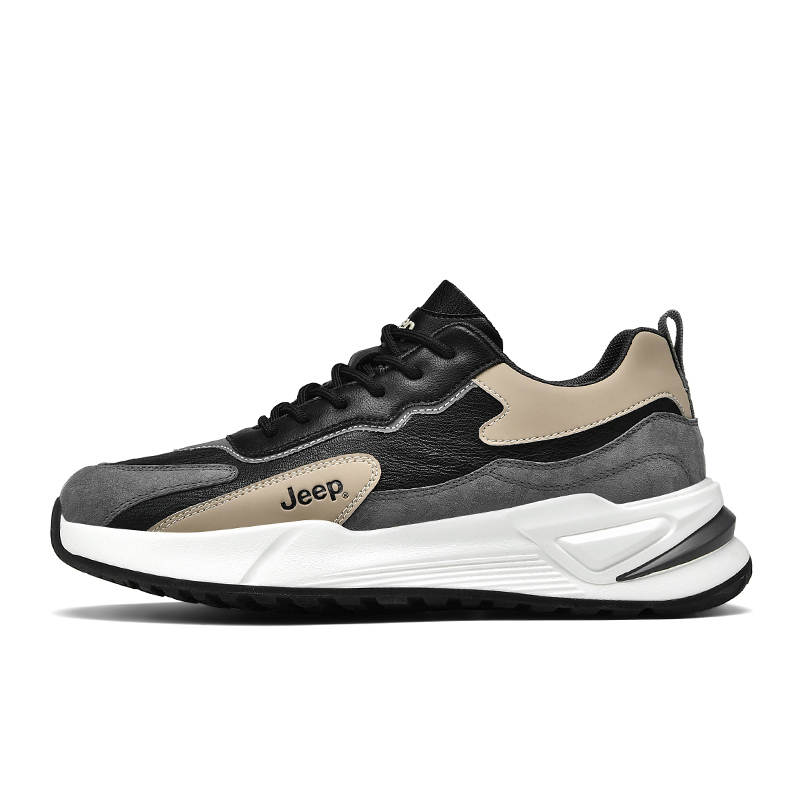 Jeep Cushioning Abrasion Resistant Lightweight Height Increasing Low top Casual Shoes Men's