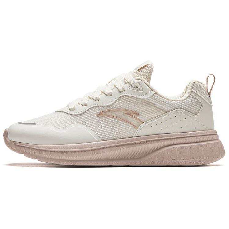 Anta Slip Resistant And Breathable Slip Resistant And Breathable Low top Casual Shoes Women's White Pink