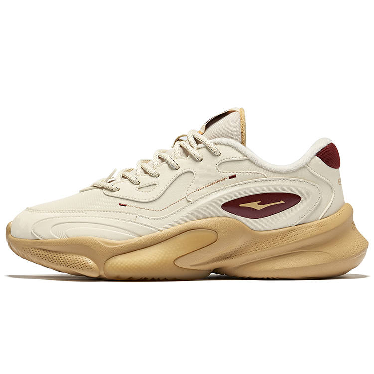 Erke Xiao Guang Cushioning Abrasion Resistant Thermal Low top Casual Shoes Men's Warm Linen Bordeaux Red