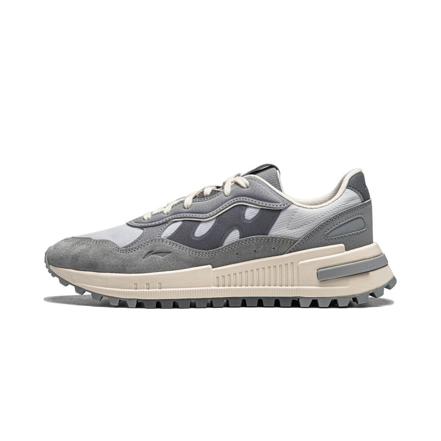 Li-Ning Li Ning Sports Life Collection Slip Resistant Abrasion Resistant Low top Casual Shoes Men's Ultimate Gray