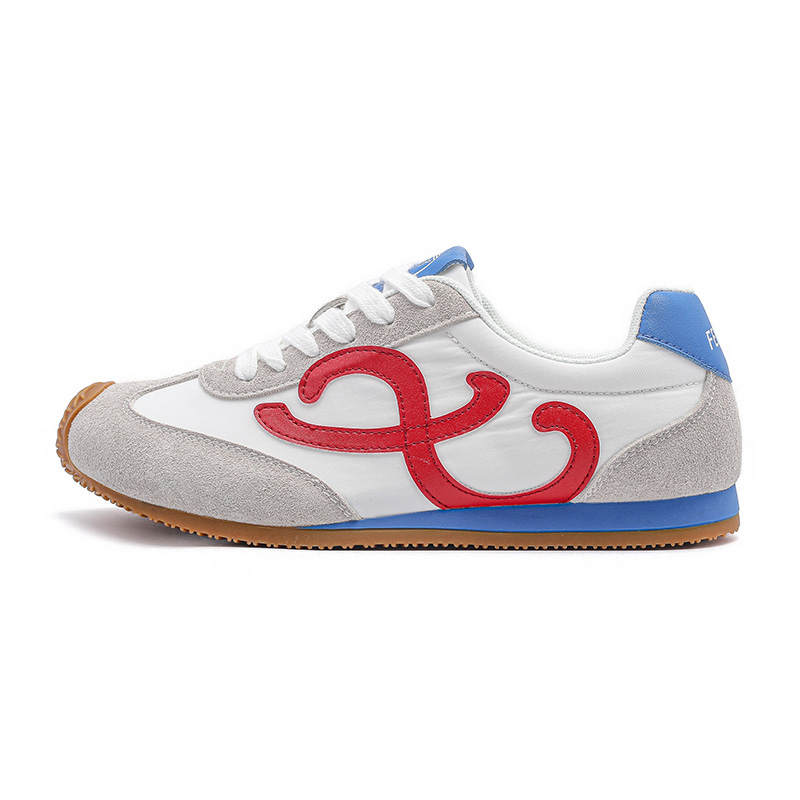 FEIYUE Abrasion-Resistant, Breathable, Lightweight Low-top Casual Shoes Women's White Gray Red