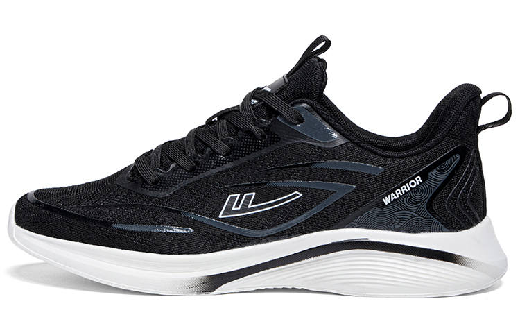 Warrior Students' Running Shoes Lightweight And Breathable Low top Casual Shoes Men's Black White
