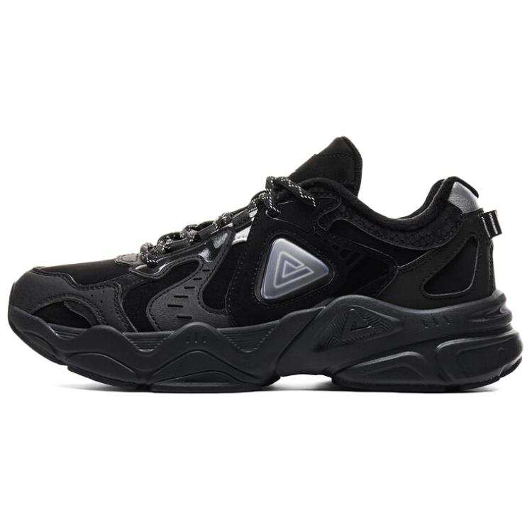PEAK Slip Resistant Cushioning Rebound Height Increasing Low top Casual Shoes Men's Black