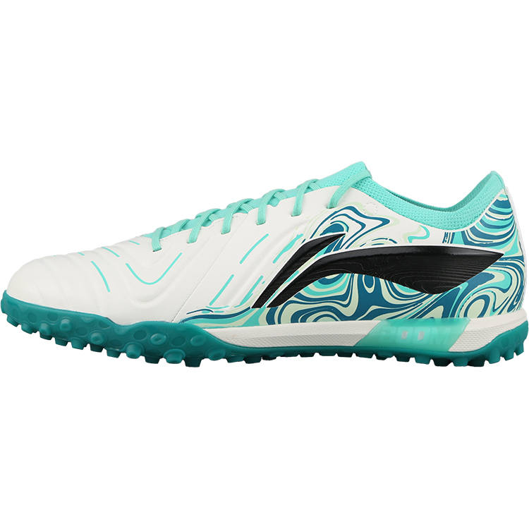 Li-Ning Li Ning TF Turf Artificial Turf Slip Resistant Abrasion Resistant Soccer Shoes Unisex White Green
