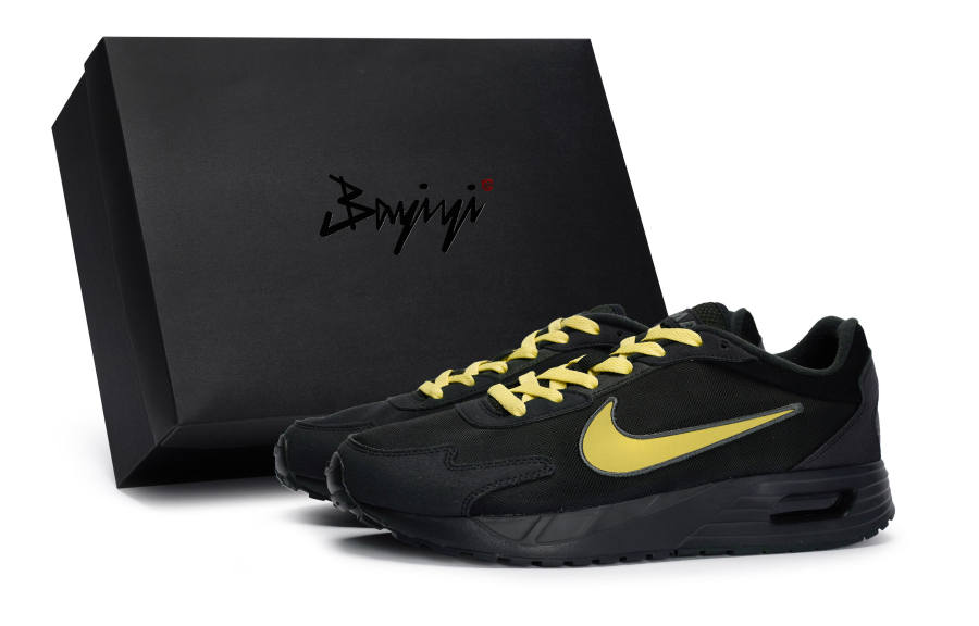 Nike Nike Air Max Solo Slip Resistant, Abrasion Resistant, Breathable Low top Casual Shoes Men's Black Yellow