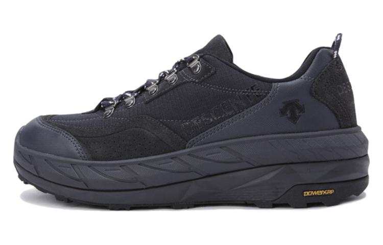 DESCENTE Leather Cushioning, Wear Resistant Low top Casual Shoes Unisex Black