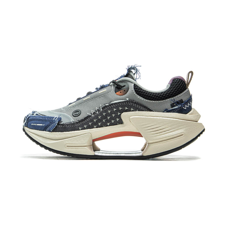 Li-Ning Li Ning Abrasion Resistant Lightweight Rebound Low top Casual Shoes Men's Gray Black Blue
