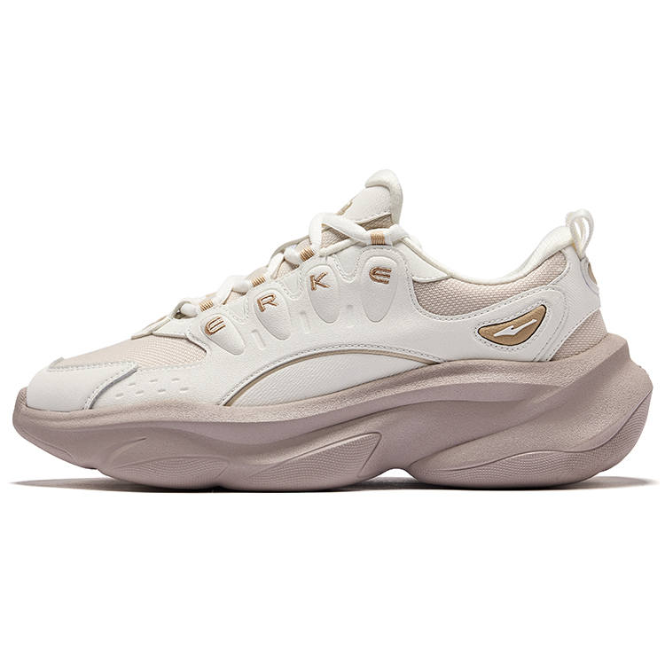 Erke Jade Rabbit 3.0 Lightweight Height Increasing Rebound Low top Casual Shoes Women's Microcrystal White Warm Linen