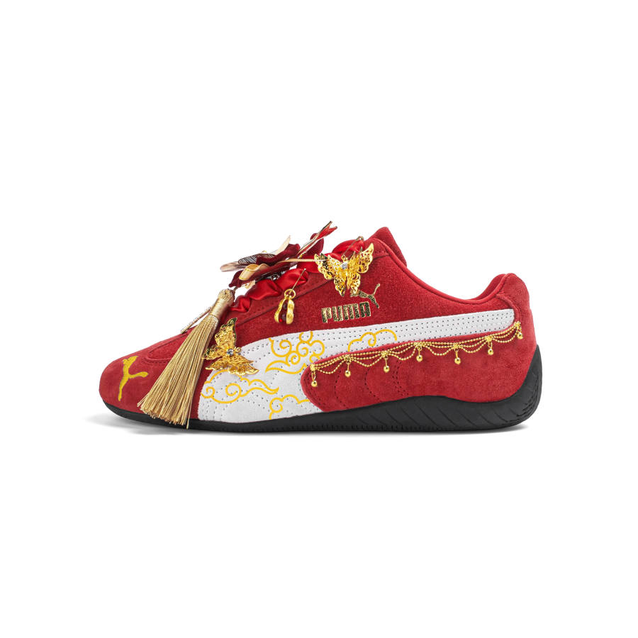 PUMA Speedcat Go Leather Abrasion Resistant Low top Casual Shoes Unisex Flame Red