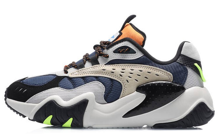 Li-Ning Li Ning Cat Paw Lite Comfortable Cushioning Slip Resistant Abrasion Resistant Low top Running Shoes Men's Blue Black