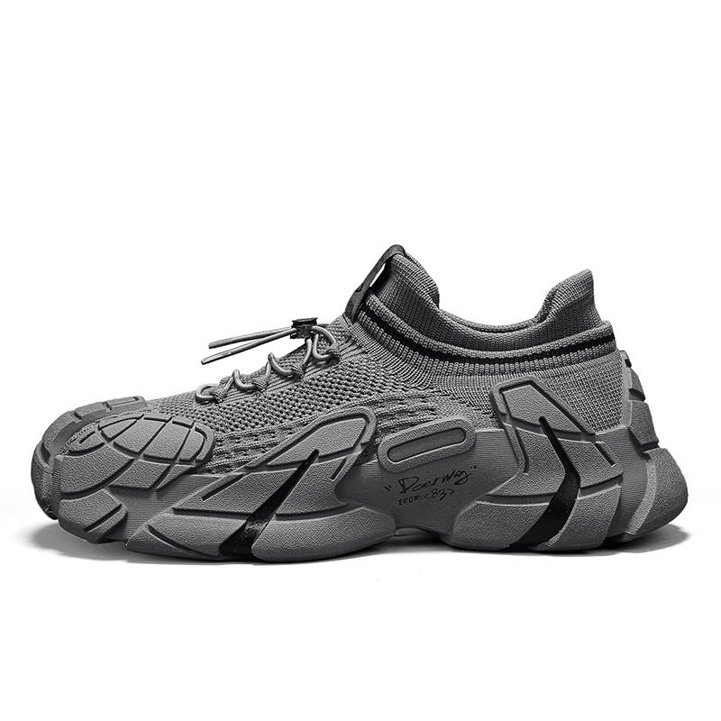 DEERWAY Cushioning Slip Resistant Abrasion Resistant Low top Casual Shoes Men's Dark Gray