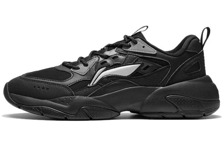 Li-Ning Li Ning Slip Resistant Abrasion Resistant Low top Sports Casual Shoes Men's Black