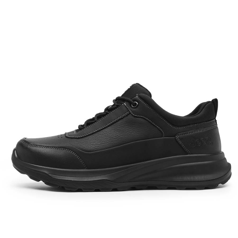 Jeep Black Knight Series Synthetic Leather, Split Cow Leather Slip Resistant Slip Resistant Low top Casual Shoes Men's