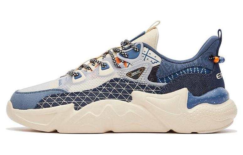 Erke Wave Slip Resistant, Abrasion Resistant, Lightweight Low top Sports Casual Shoes Men's White Blue