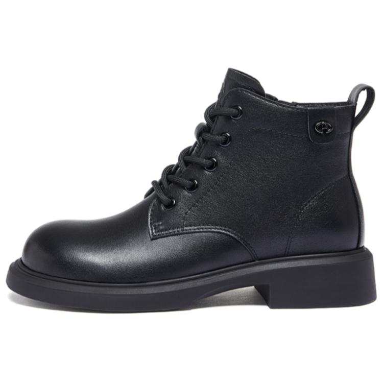 CAMEL CAMEL Cow Leather Combat Boots 3.5cm Women's Black