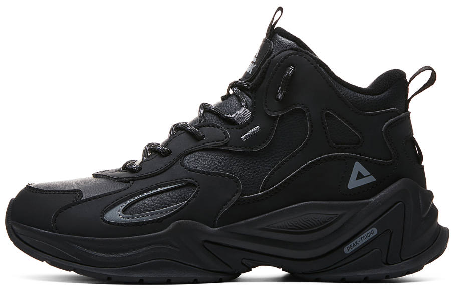 PEAK Casual Shoes Women's High Top All Black