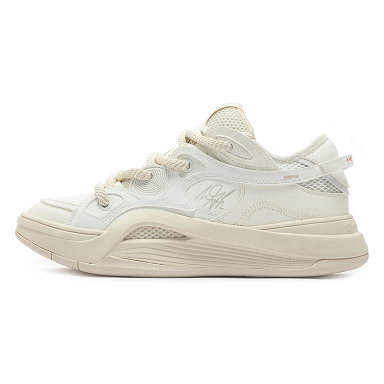 361° AG Tide Go 2 Pure White Slip Resistant Abrasion Resistant Low top Casual Shoes Unisex Feather White