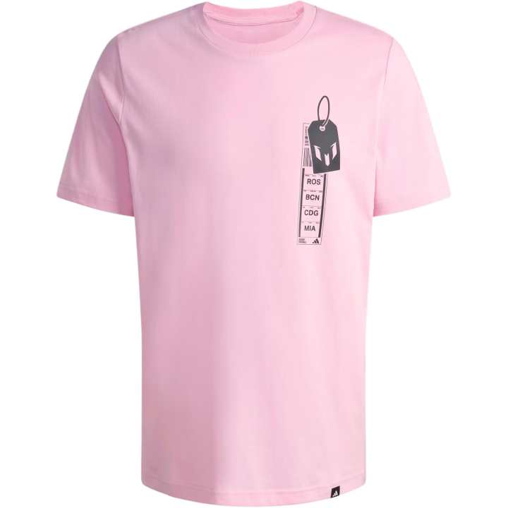 Adidas Adidas Messi T Shirts Men's Authentic Pink Crew Neck Moderate