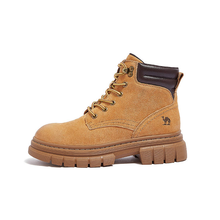 CAMEL CAMEL Top Grain Pig Leather Combat Boots Women's