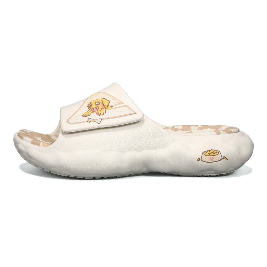 PEAK Taichi Cloud Quiet Abrasion Resistant Slide Slippers Men's White Khaki