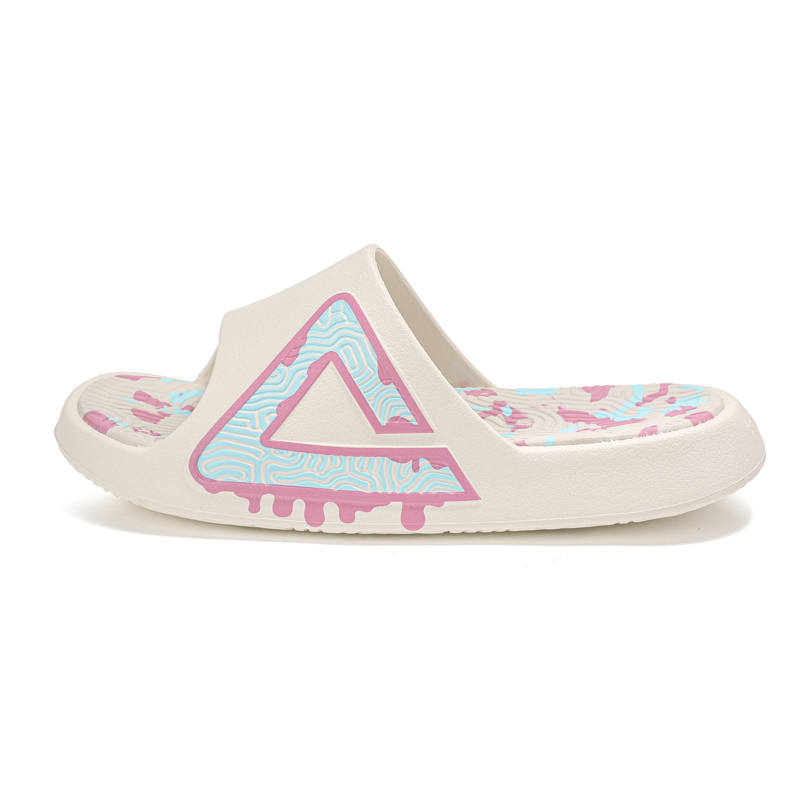 PEAK Tai Ji1.0 Abrasion Resistant Cushioning Slide Slippers Unisex Canvas White Blue