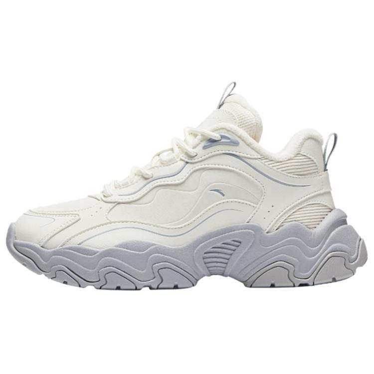 Anta Meteorite Synthetic Leather Slip Resistant Thermal Mid top Casual Shoes Women's White Gray
