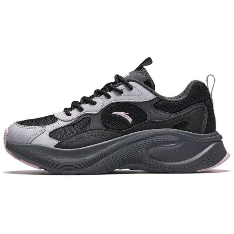 Anta Sports Life Collection Slip Resistant Abrasion Resistant Cushioning Low top Casual Shoes Women's Black Gray