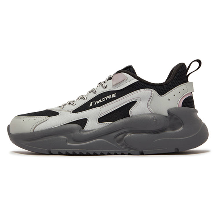 361° Abrasion Resistant, Breathable, Slip Resistant Low top Casual Shoes Women's Black Smoke Gray