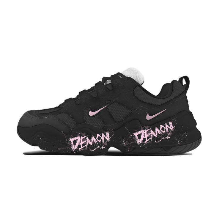 Nike Nike Tech Hera Pink Ink Graffiti Cushioning Abrasion Resistant Lightweight Low top Casual Shoes Unisex Black