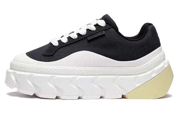 Li-Ning Li Ning CF Tracing Ripple Low top Skateboard Shoes Women's Black Beige White Dream Chaser Theme Runway Style