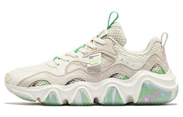 QIAODAN SHANXIBOWUGUAN x QIAODAN Comfortable Slip Resistant Abrasion Resistant Low top Casual Shoes Men's White Green
