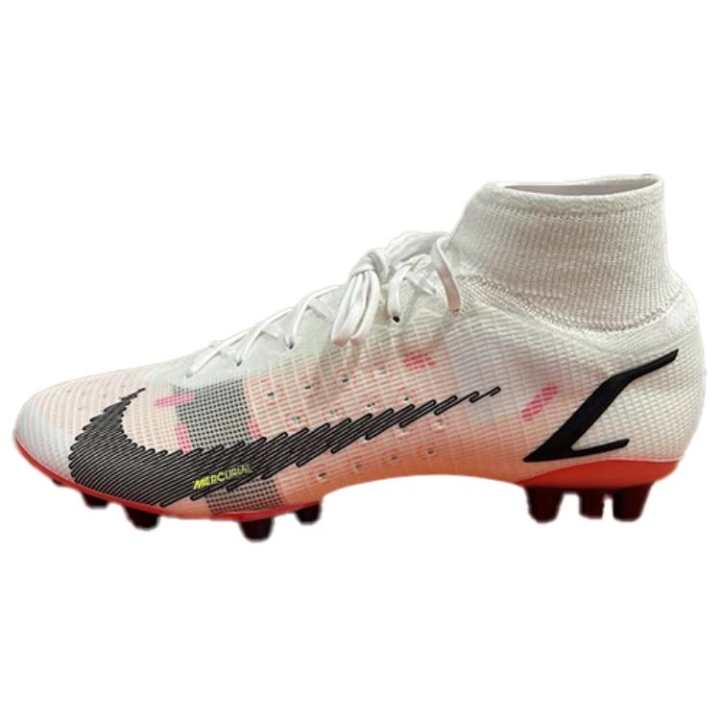 Nike Nike Mercurial Superfly 8 AG Artificial Ground Slip Resistant Abrasion Resistant Soccer Shoes Men's White Black